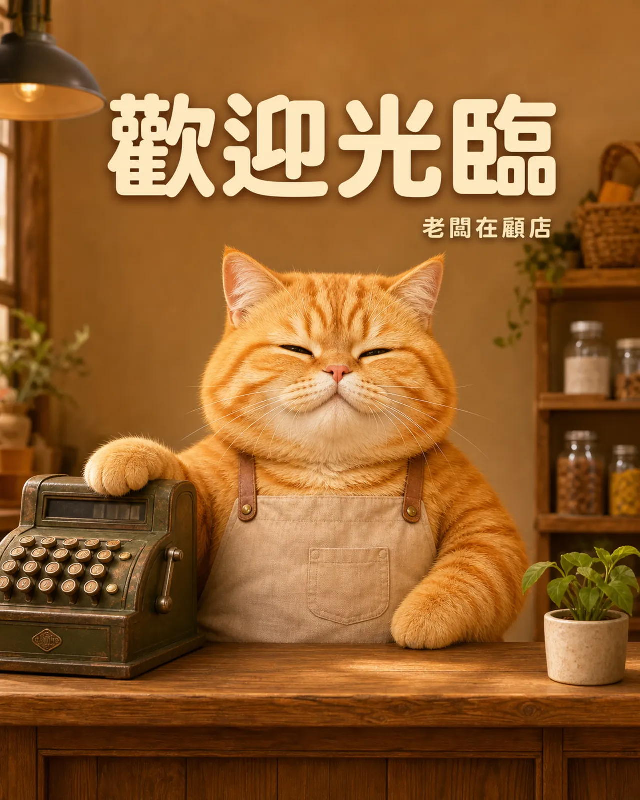 收銀台橘貓店長