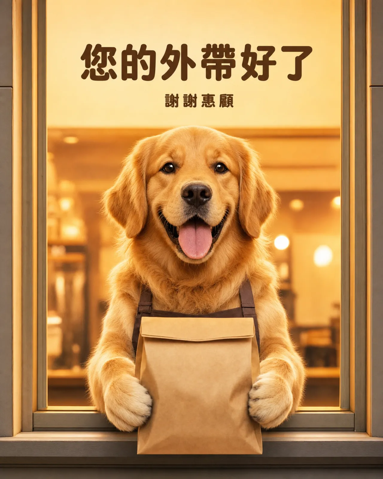 外帶窗口黃金獵犬店長