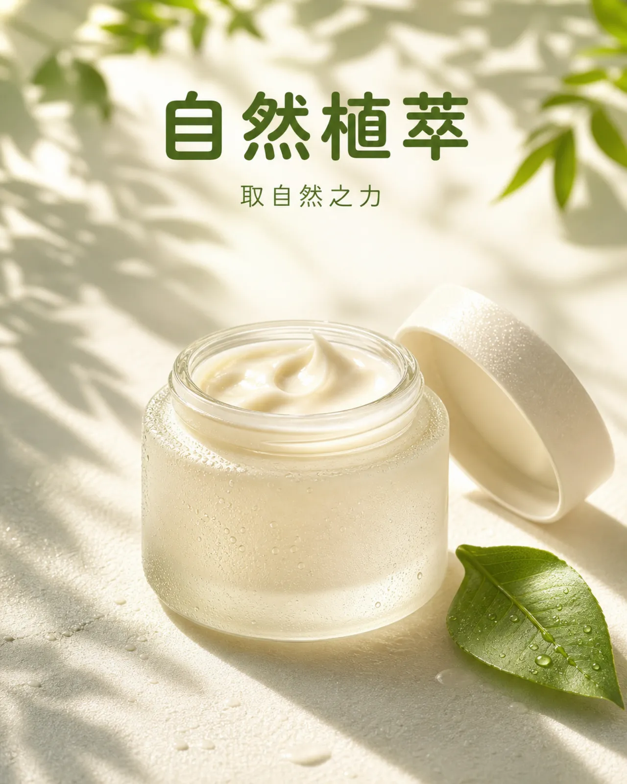 自然葉影保養品情境圖